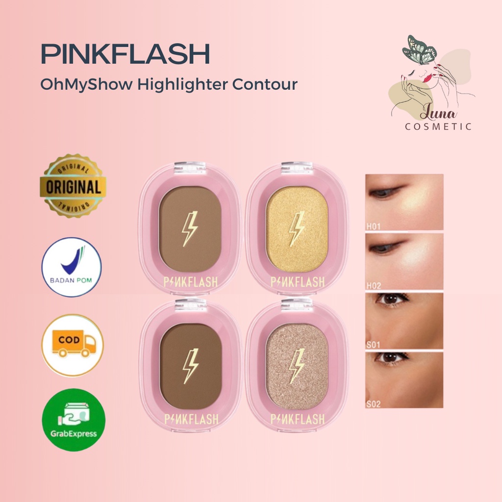 Jual PINKFLASH OhMyShow Highlighter Contour Shimmer Soft Smooth - 4 ...