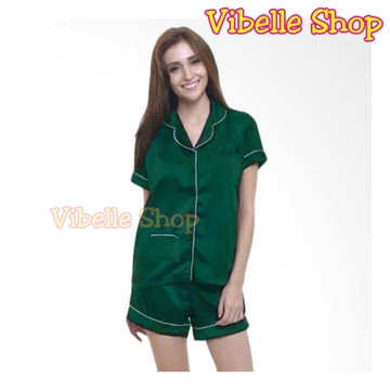SATIN34 Satin Silky Velvet Premium Vibelle Shop Grosir Baju Tidur 3 4 Piyama Fashion