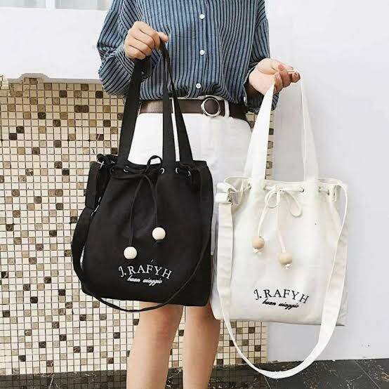 tas tote bag model terbaru 2021 tas tote wanita korea style j.rafyh murah meriah bahan canvas terlaris