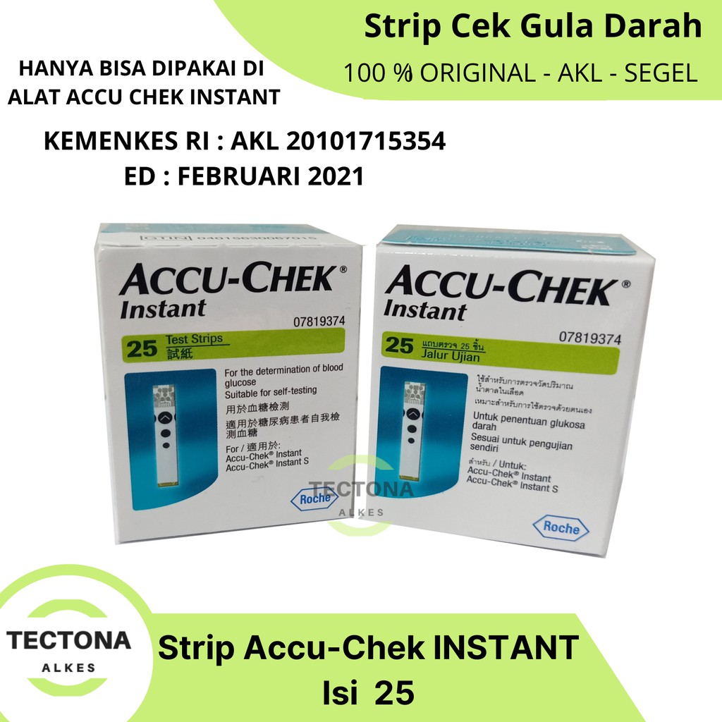 Jual Accu Chek Instant Isi 25 Strip Test Strip Gula Darah Shopee