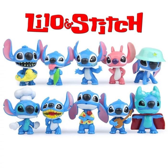 Jual FIGURE LILO & STITCH SET ISI 10 PCS TOPPER CAKE HIASAN KUE