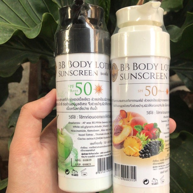 Jual BB BODY LOTION SUNSCREEN SPF50+++ (APPLE / MIX FRUIT) Shopee