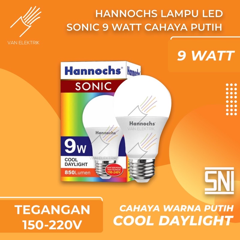 Jual Hannochs - Lampu LED Sonic - 9 Watt - Cahaya Putih | Shopee Indonesia