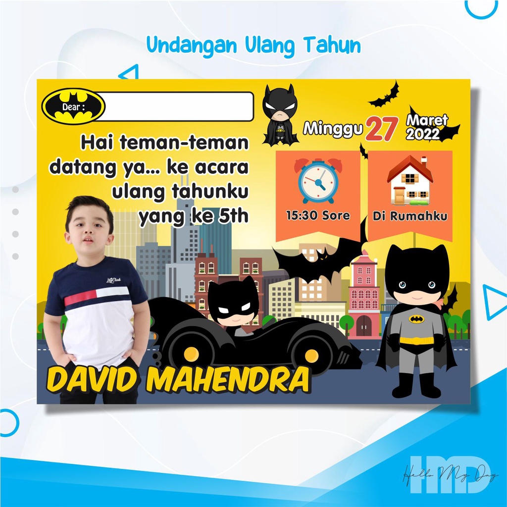 Jual Undangan Ulang Tahun Invitation Birthday Batman | Shopee Indonesia