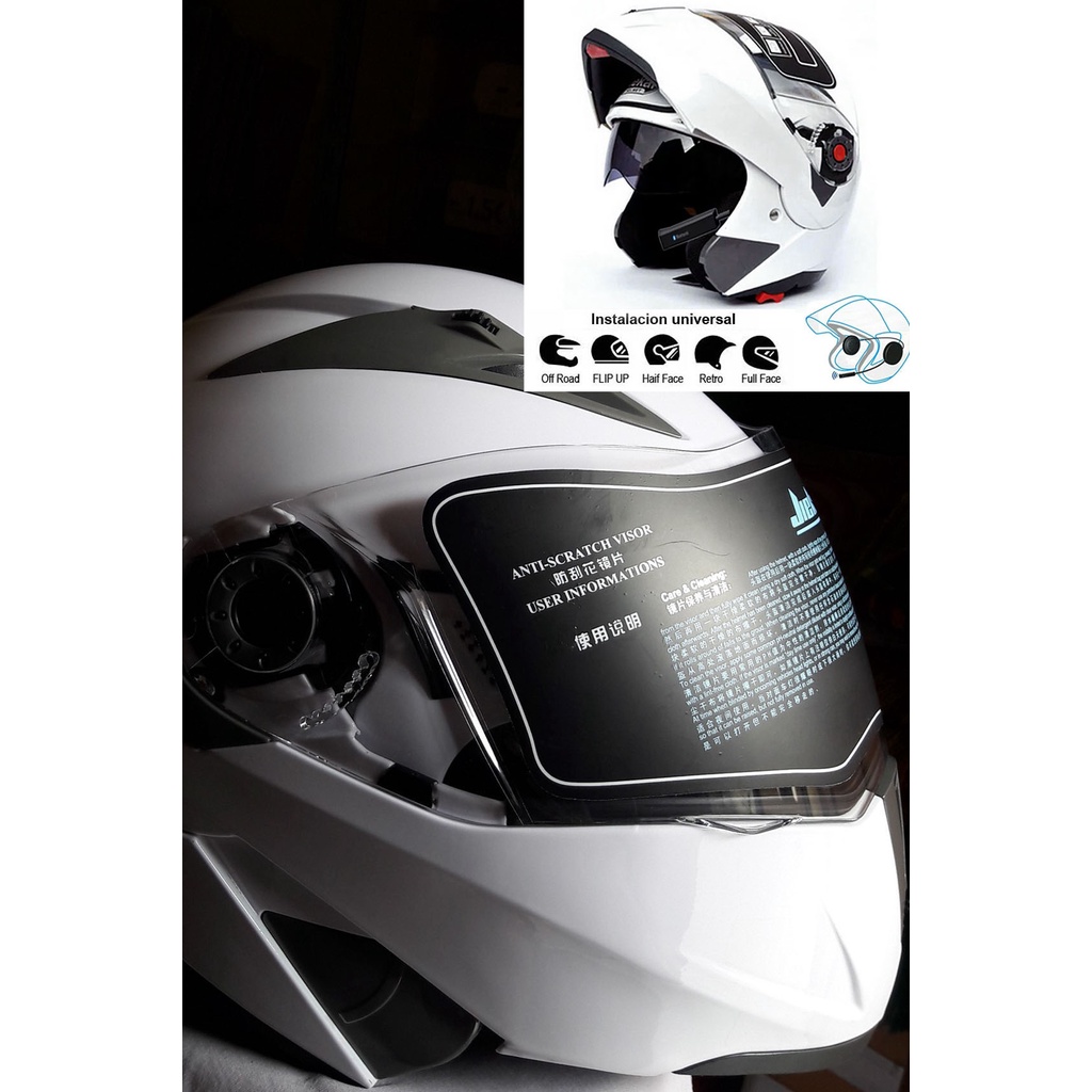 Jual Jiekai Open Face Helm Helmet with Bluetooth Shopee Indonesia