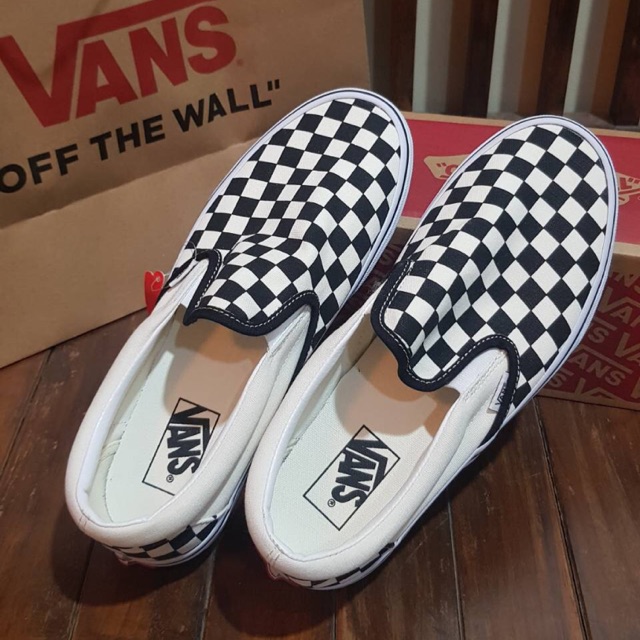 Harga vans clearance slip on checkerboard