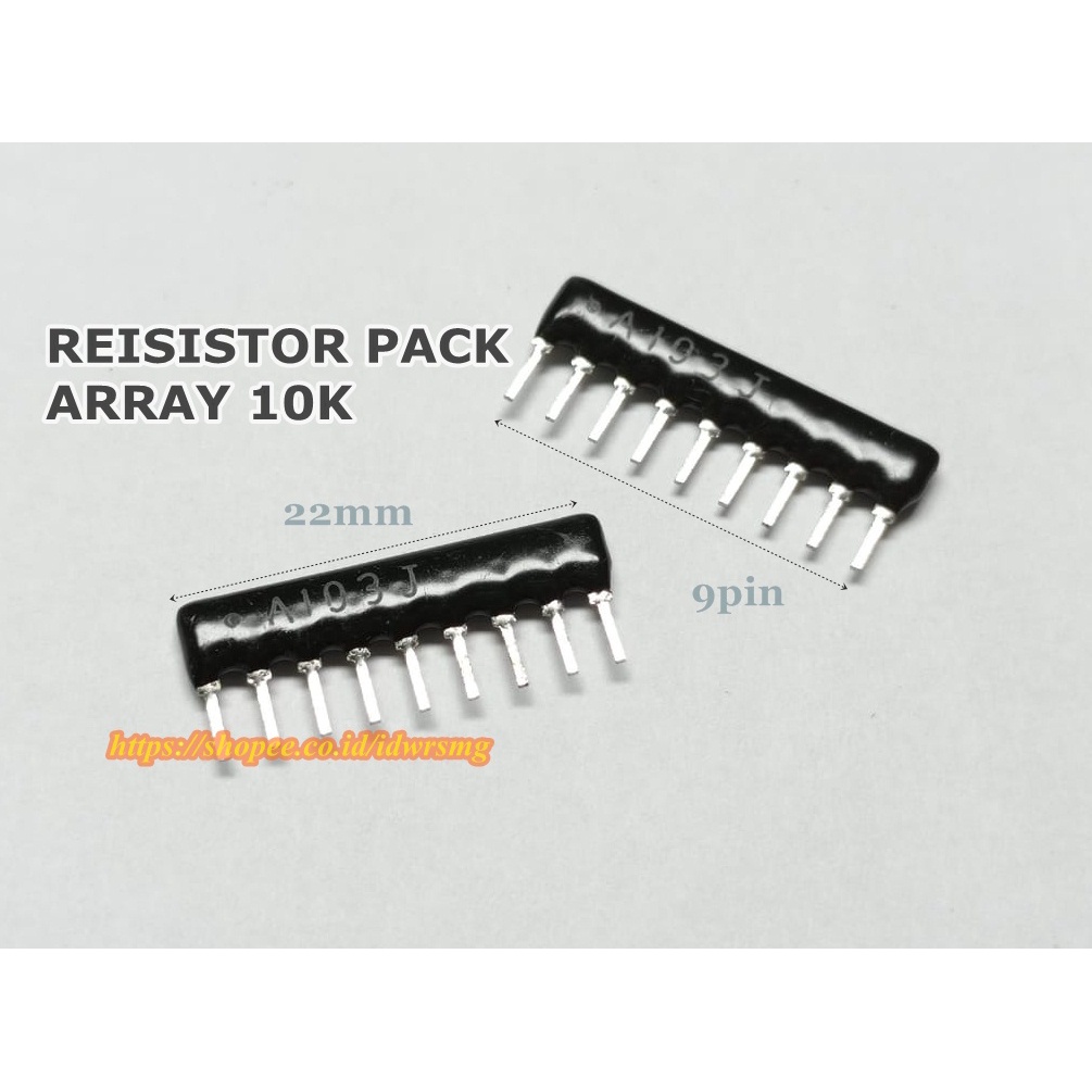Jual Resistor Network Rpack 10K 9 pin Resistor Pack Array 10 K 9P ...
