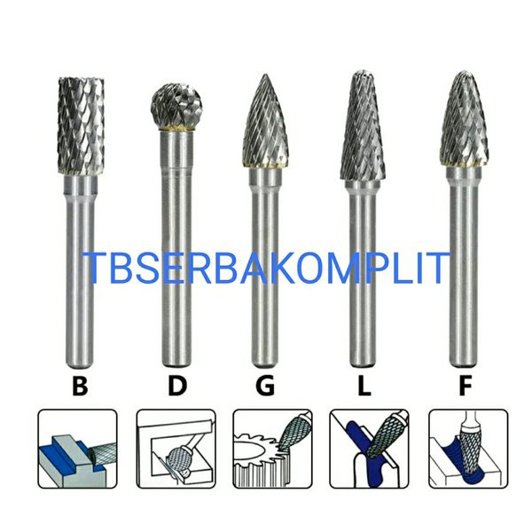 Jual Cuner 6x10 Tipe D Carbide Rotary File Tuner Keras Tunner As 6mm ...