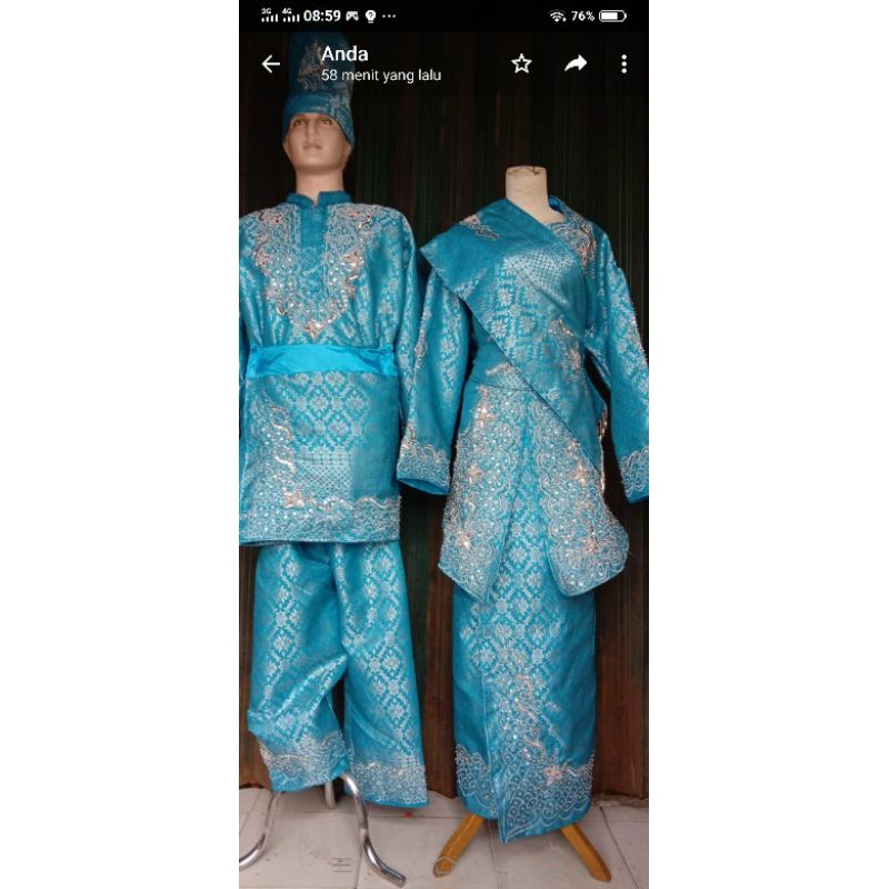 Jual baju pasangan songket adat melayu pasangan premium | Shopee Indonesia