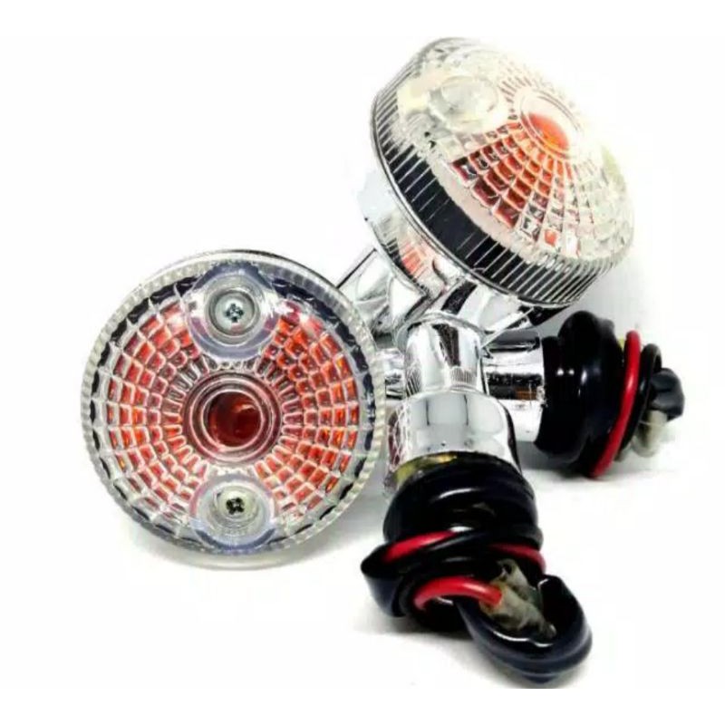 Jual Lampu Sein Riting Reteng Motor Bulat Plastik Motor CB CBR Ninja ...