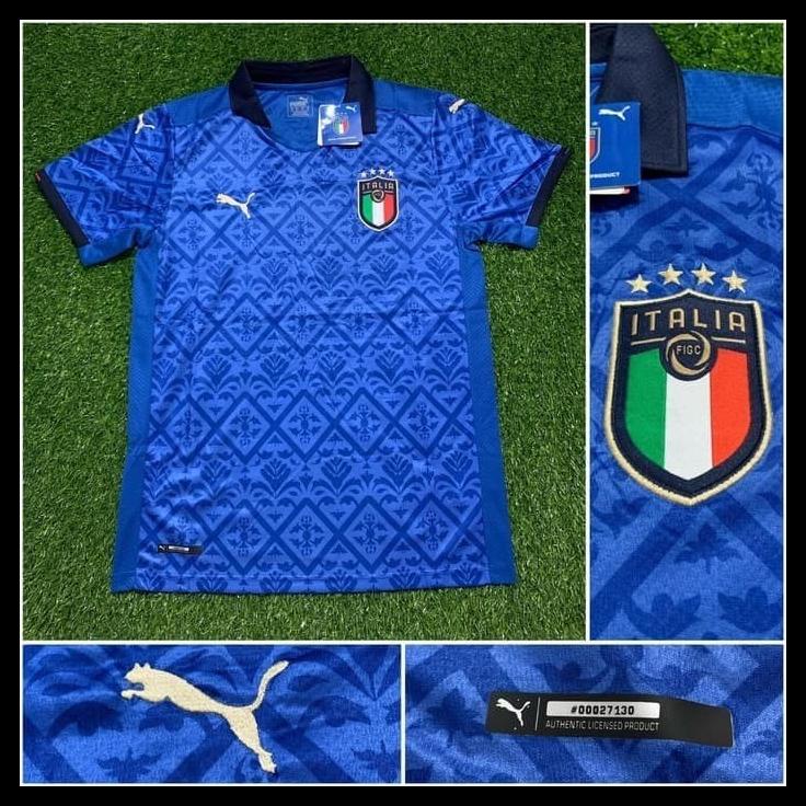 Jual Italia Biru Jersey Kaos Kostum Sepak Bola Piala Eropa 2021 Grade ...