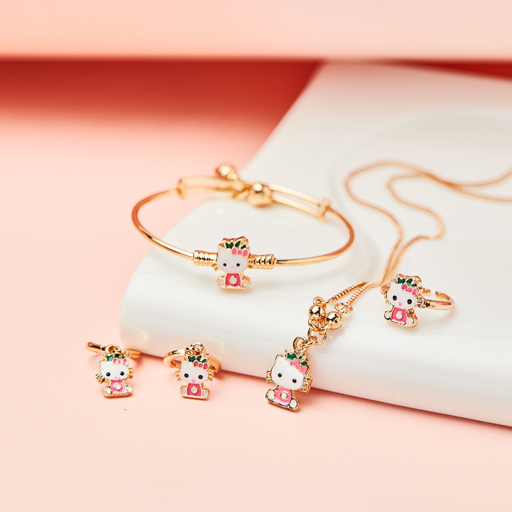 Jual Y041 Set Perhiasan Anak Hello Kitty Titanium Set Kalung Anting ...