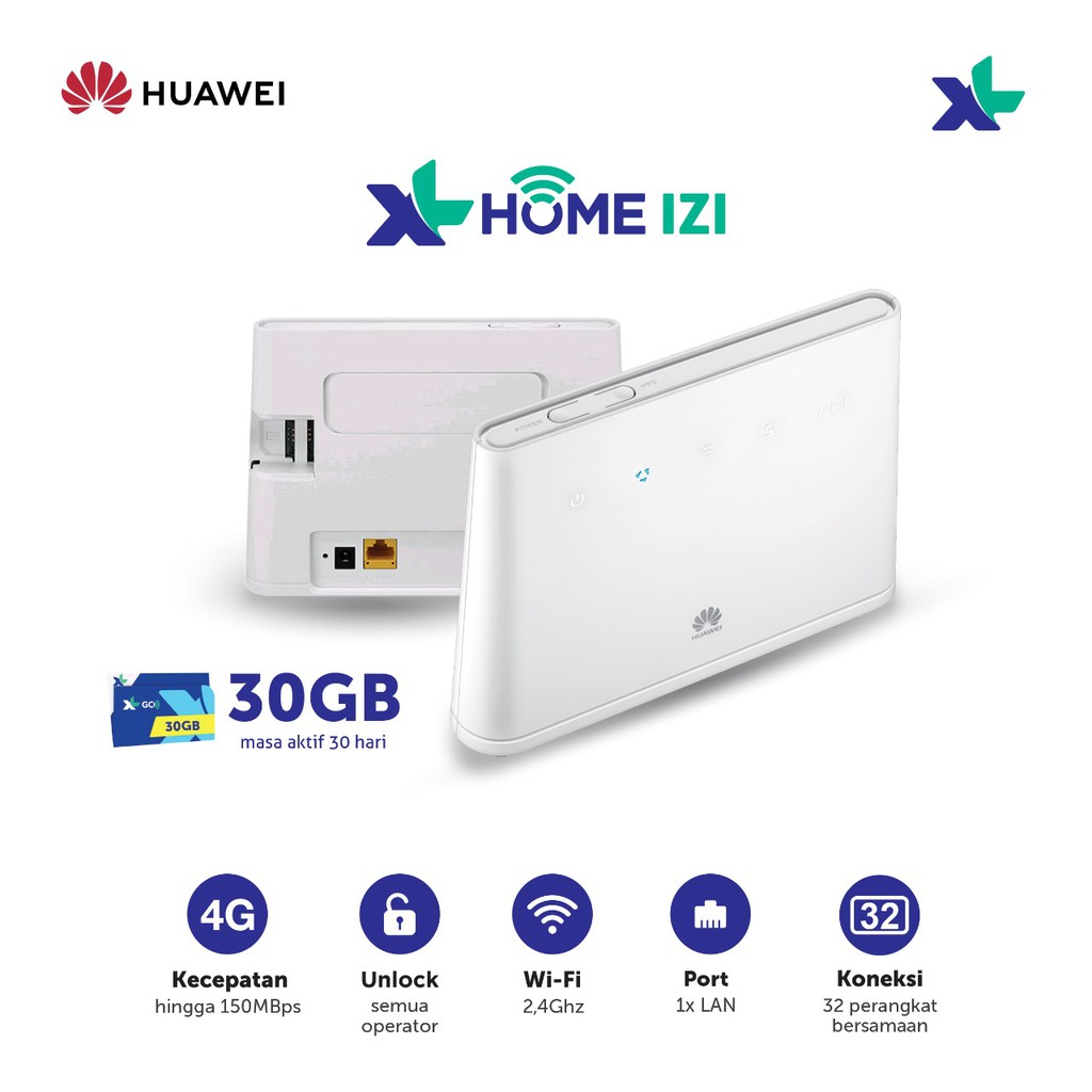 Jual Huawei B311 Modem Home Router Wifi 4G LTE Free XL HOME IZI 30GB 30