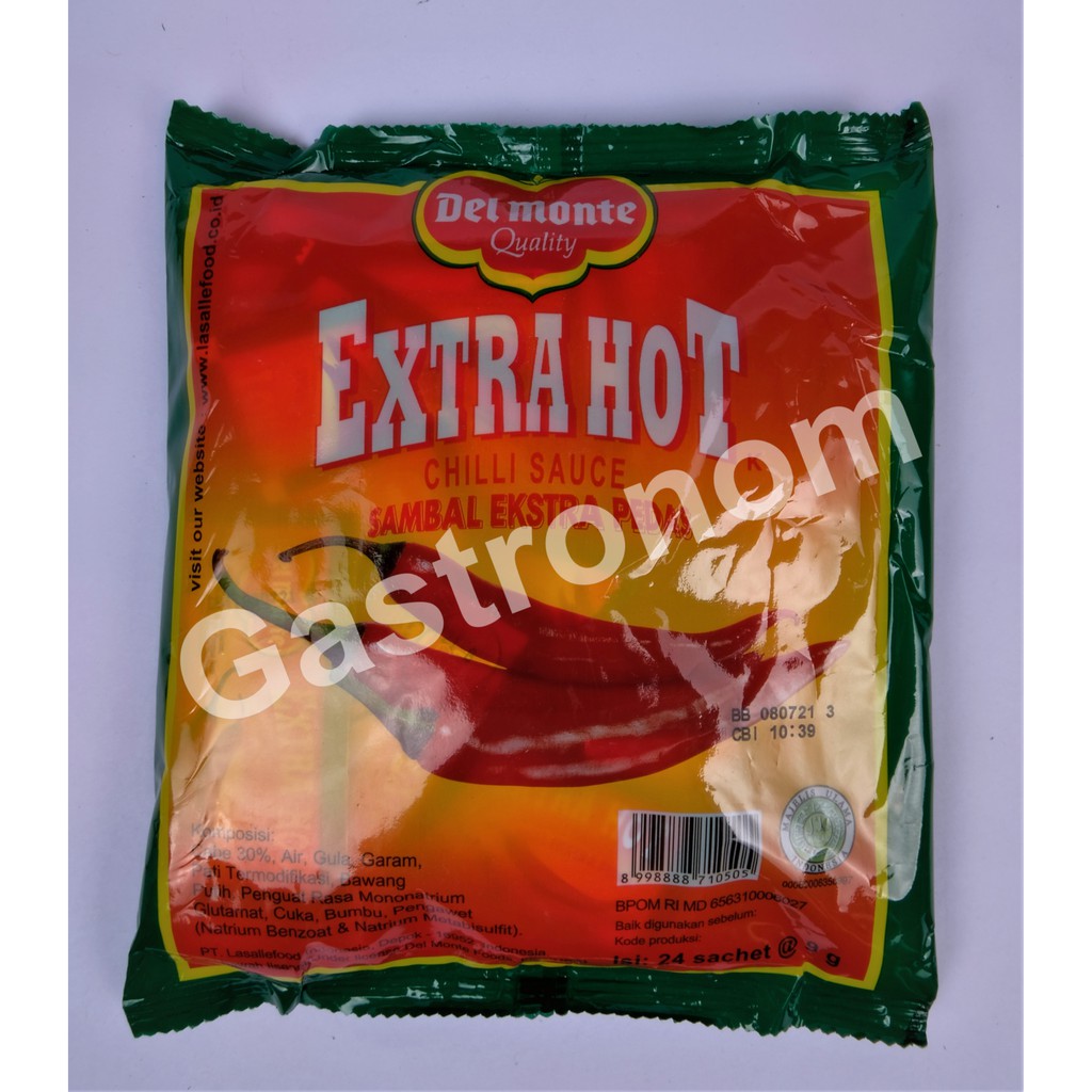 Jual Delmonte Extra Hot Chili Sauce Sambal Extra Pedas Sachet 24s X