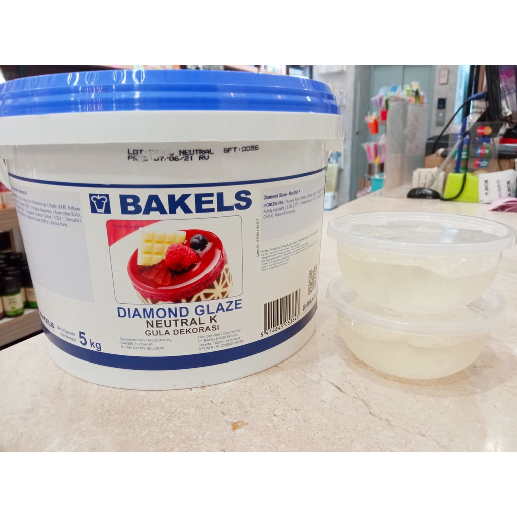 Jual Bakels Neutral Glaze gel repack 200gr / 5kg pail ori mirror gel