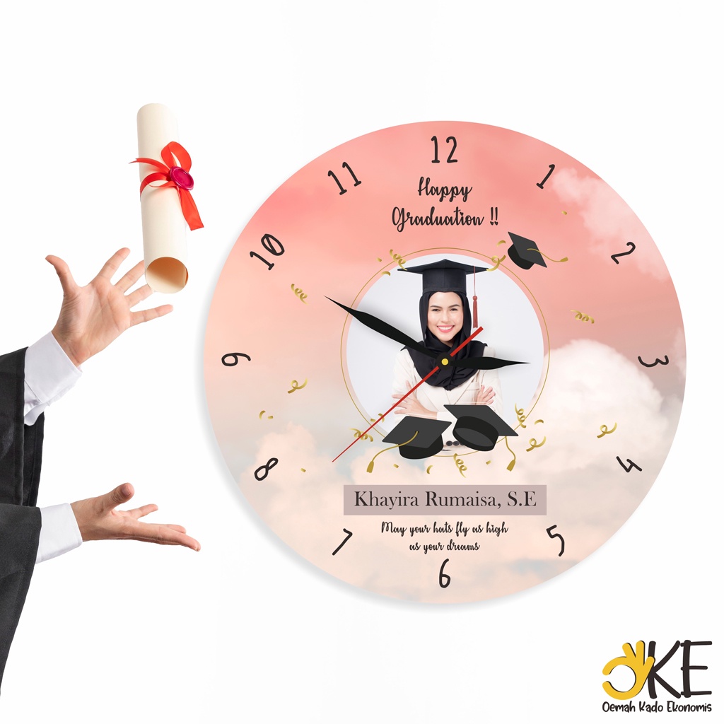 Jual Hadiah Graduation Jam Dinding Custom Foto Kado Wisuda Hampers ...