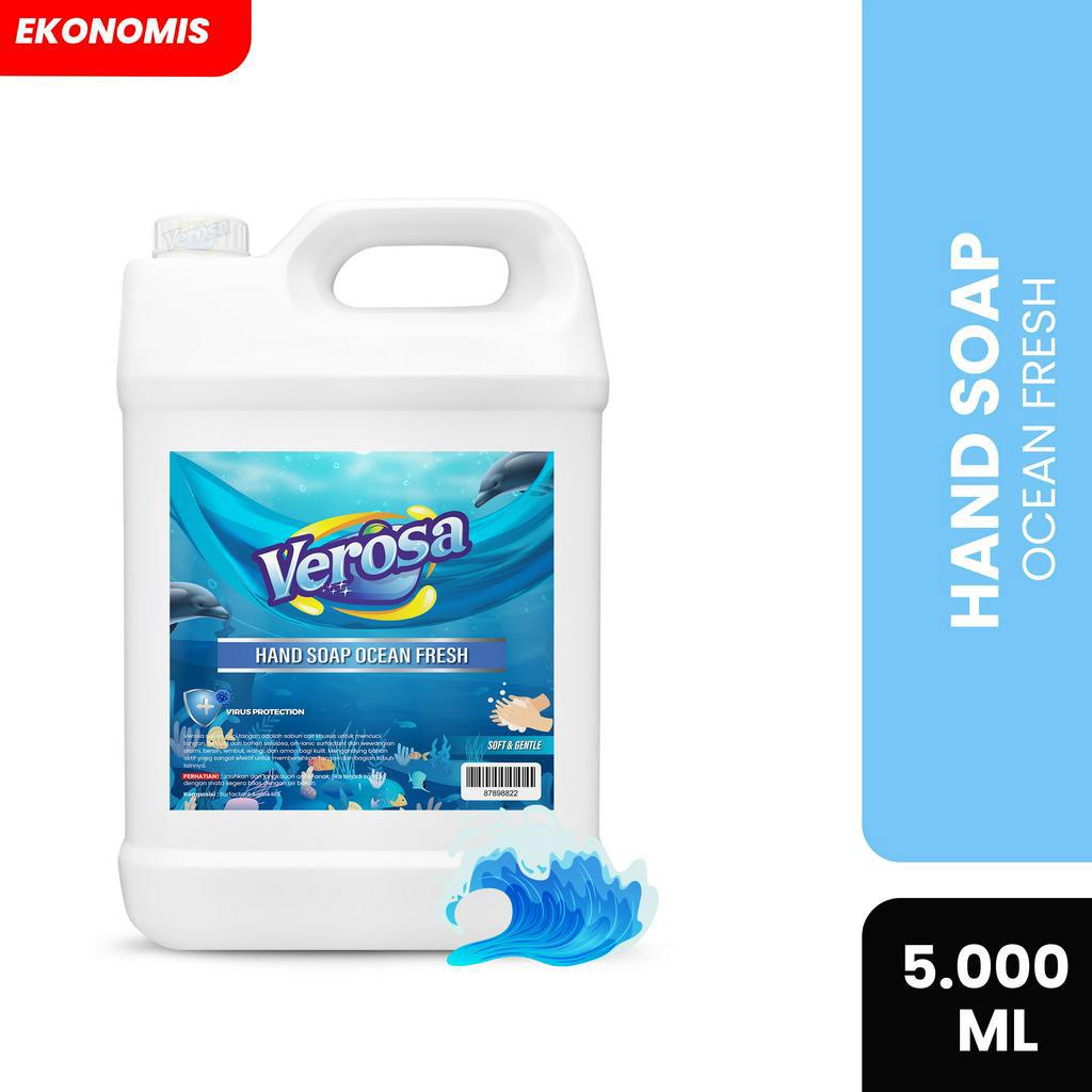 Jual Verosa Hand Soap 5 Liter Ocean Fresh Sabun Cuci Tangan 5000 ML ...