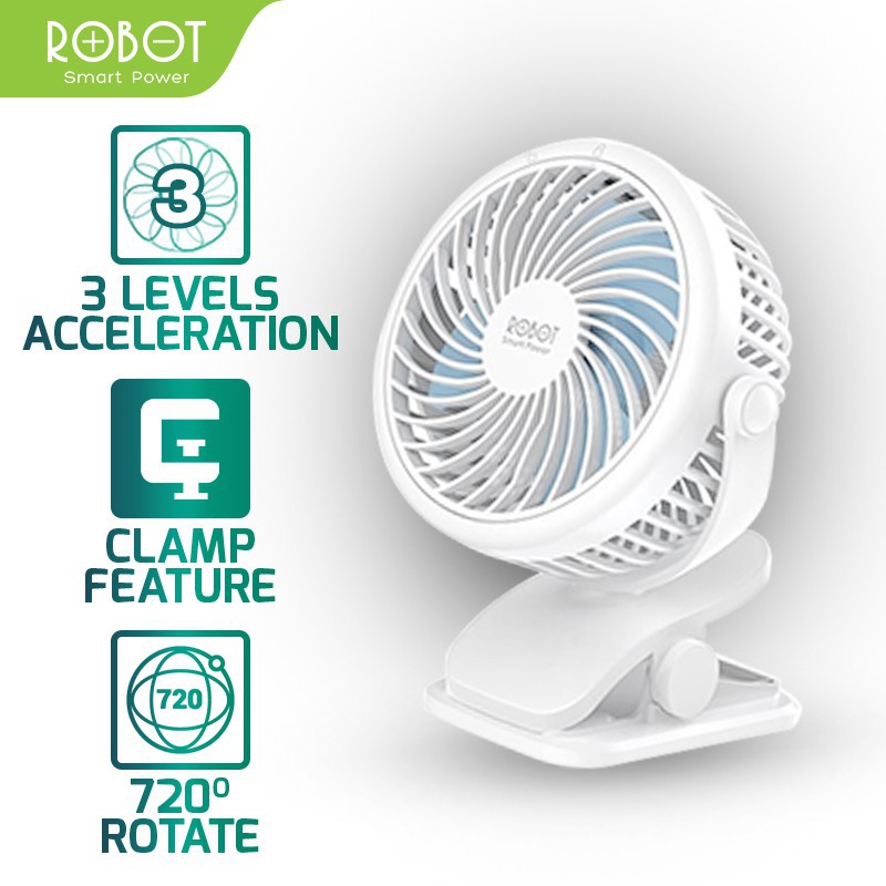 Jual USB MINI FAN PORTABLE ROBOT RT-BF10 Cleanable 720 Rotating ...