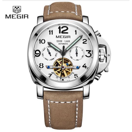 Jual MEGIR 3206 Jam Tangan Pria Automatic Analog Tali Kulit Anti