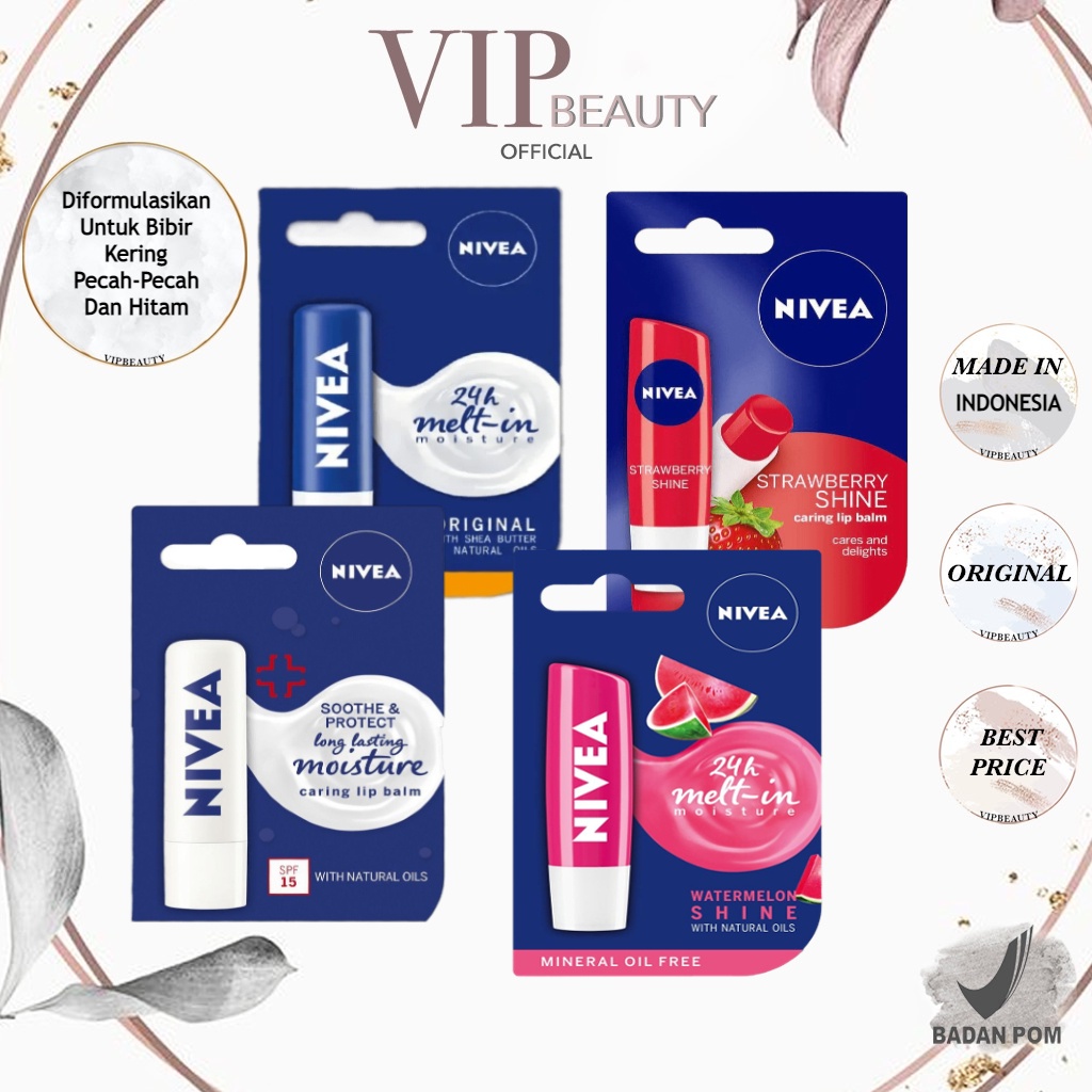 Jual NIVEA Lip Care Lip Balm Original Care Srawberry Watermelon