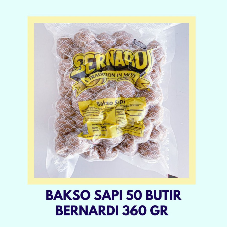 Jual Bernardi Baso Bakso Sapi Kecil Isi 50 Butir Frozen Food