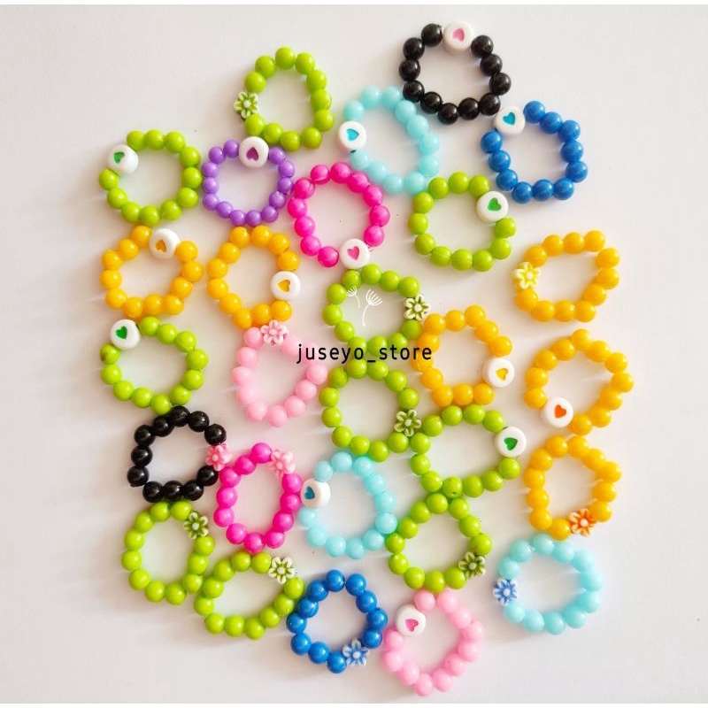 Jual Kpop cincin DIY bunga sakura love beads ring Baca Deskripsi Juseyo ...