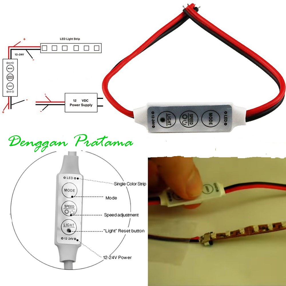 Jual Led Controller Led Modul Dimmer 6 Mode 12V Kontrol | Shopee Indonesia