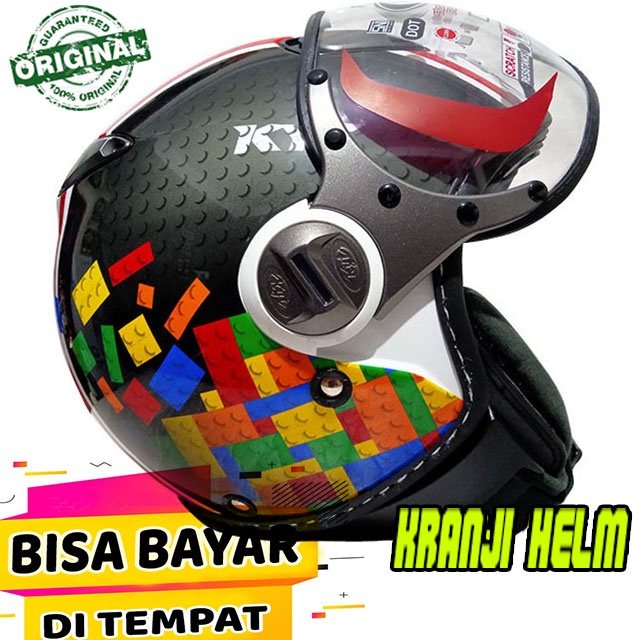 Jual Helm / Helm half face / Helm kyt elsico 5 white black red