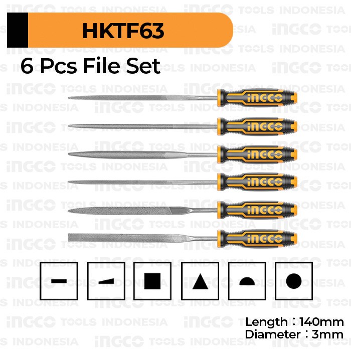 Jual Kikir Kecil 6pcs Set 140mm Ingco Hktf63 Mini File Ukir Kayu Besi