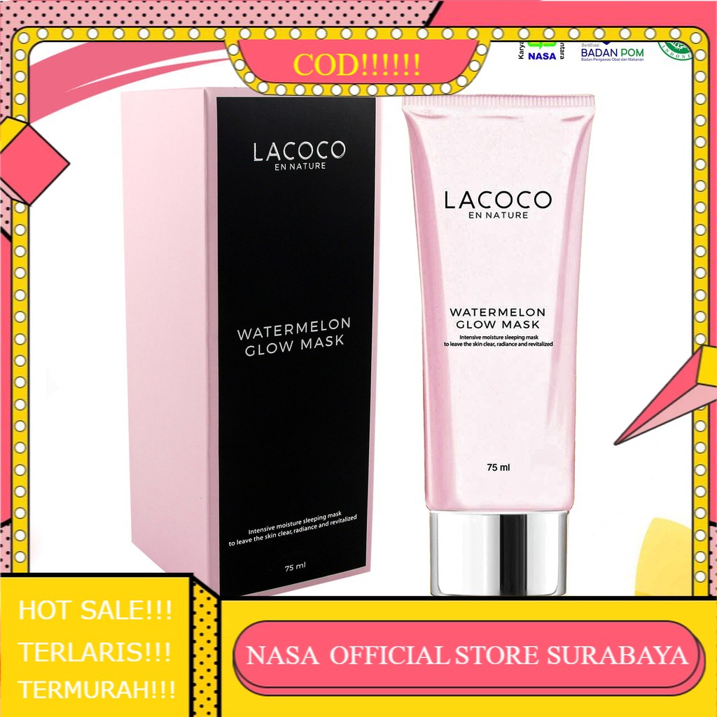 Jual SLEEPING MASK LACOCO WATERMELON GLOW MASK ORIGINAL NATURAL