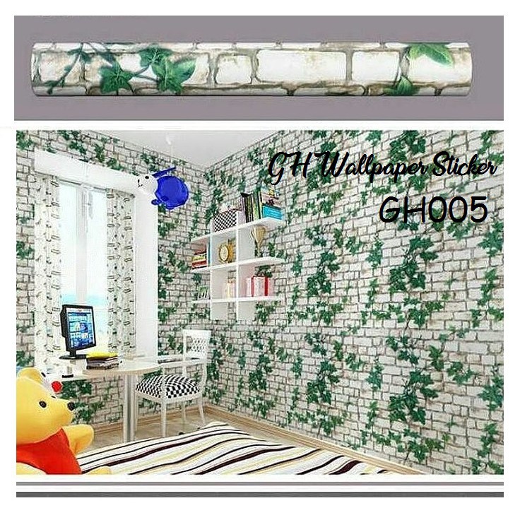 Jual Wallpaper Stiker Dinding Motif Daun Hijau Sticker Dinding High Quality Wallsticker Premium