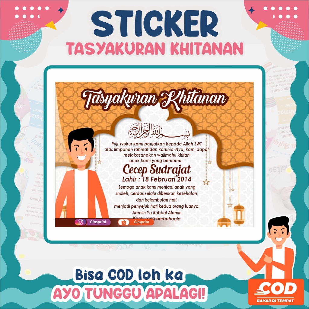 Jual Sticker Syukuran Khitan | Shopee Indonesia