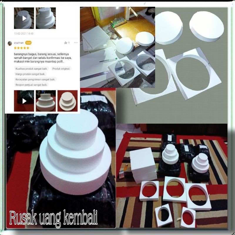 Jual STYROFOAM BULAT Untuk DUMMY CAKE | STYROFOAM Alas Kue | Shopee ...