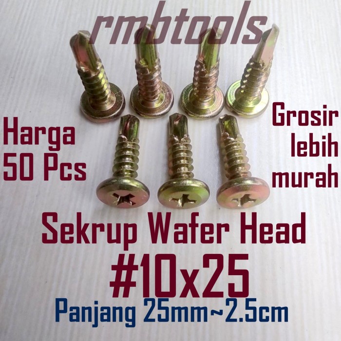 Jual [50PCS] SEKRUP ROOFING WAFER HEAD SDS 10x25 2.5cm / SKRUP RUPING ...