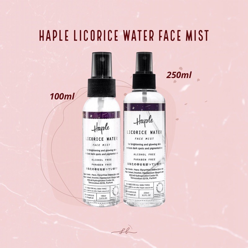 Jual Haple Water Face Mist (Licorice/Green Tea) (100ml/250ml) Shopee