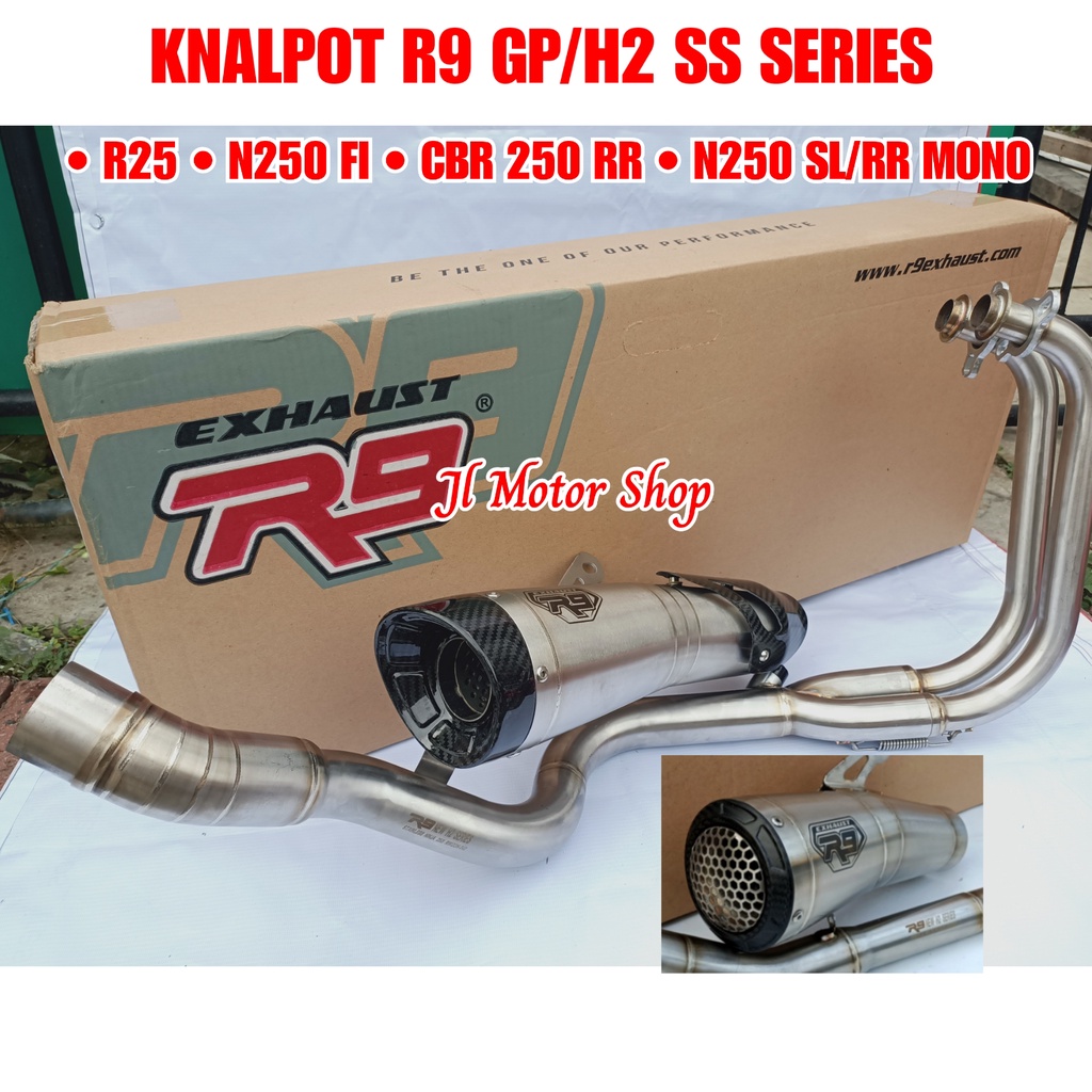 Jual KNALPOT R9 GP H2 SS SERIES NINJA 250 FI - N250 Fi - Z250 - CBR250 ...