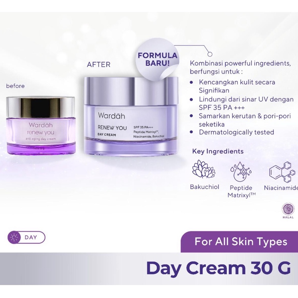 Jual Wardah Renew You Day Cream Gr Kemasan Baru Shopee Indonesia