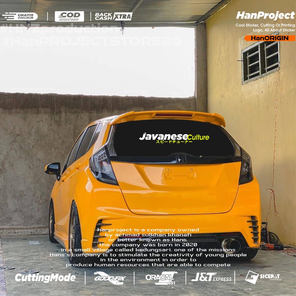 Jual STICKER KACA MOBIL JDM JAVANESECULTURE | STICKER CUTTING RFLECTIVE ...