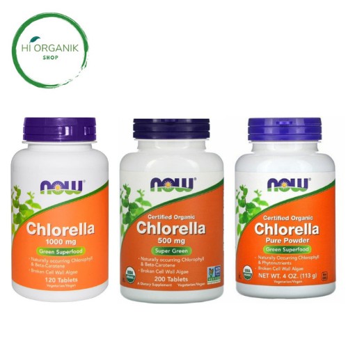 Jual Now Foods Foods Certified Organic Chlorella 500 mg 200 Tablets