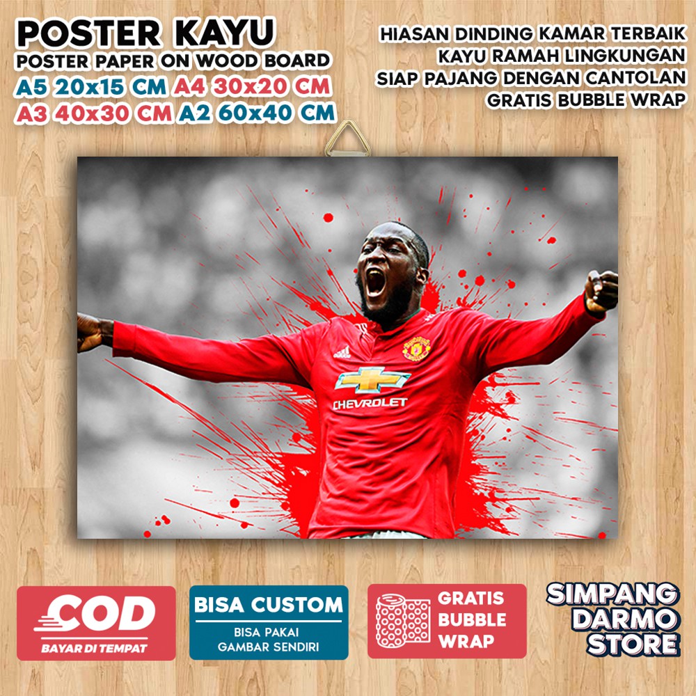 Jual Poster Kayu Manchester United MU MAN Setan Merah Men Aestehic Tema ...