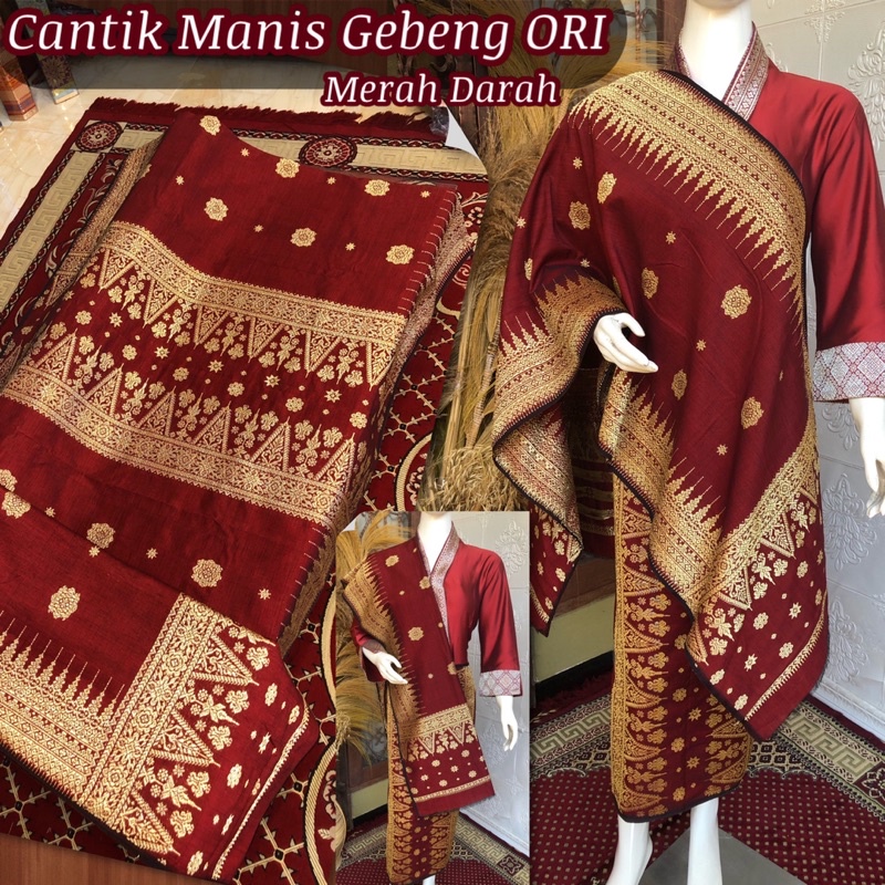 Jual Exclusive Songket Cantik Manis Gebeng ORI / Merah Darah /songket ...