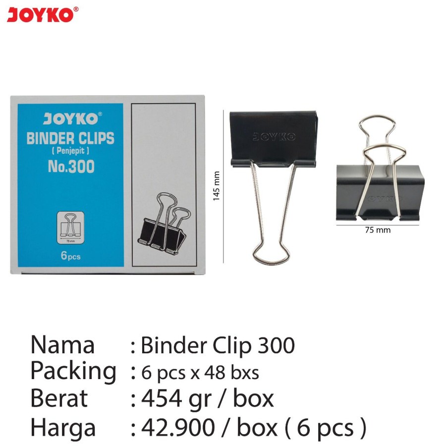 Jual JOYKO Binder clips No. 300 binder clip Shopee Indonesia