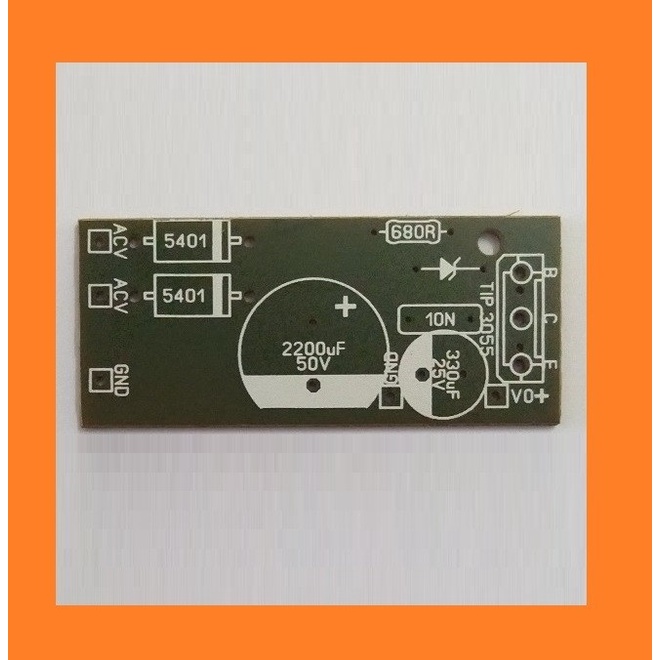 Jual PCB Power Supply Regulator single volt pakai Transistor dan dioda