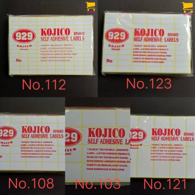 Jual Sticker label harga kertas / self adhesive labels KOJICO 929