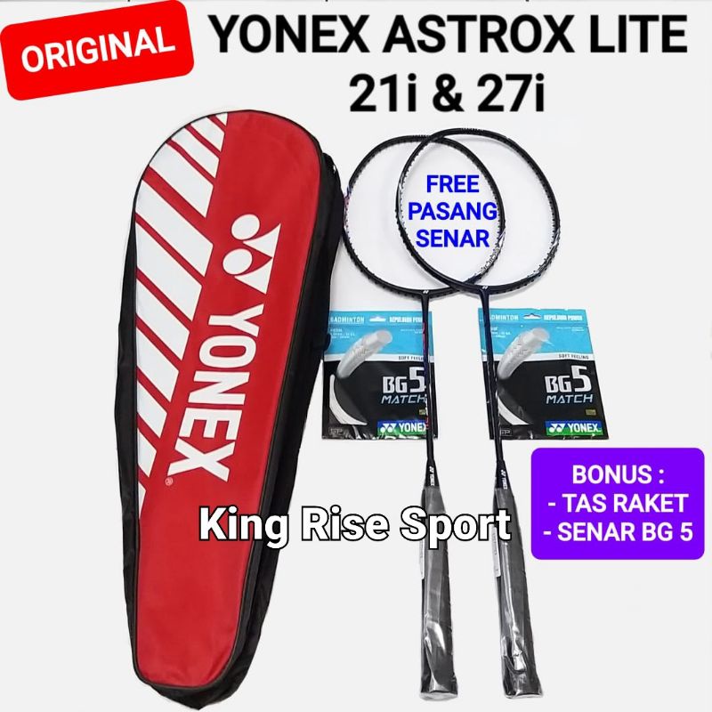 Jual Raket Badminton Yonex Astrox Lite ( Bag + Senar BG 5 ) | Shopee ...