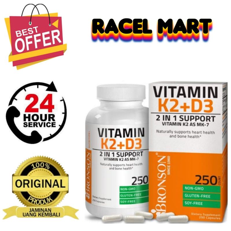 Jual Bronson Vitamin D3 K2 5000 iu 250 capsules Shopee Indonesia