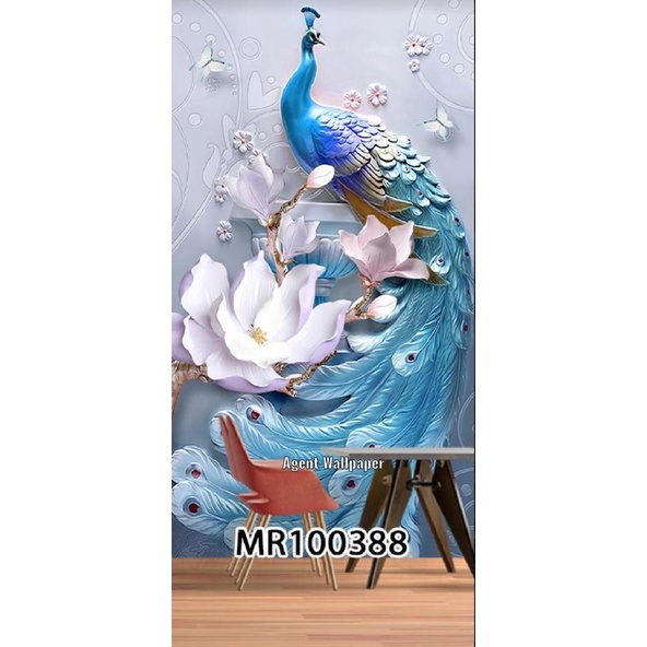 Jual PHOTOWALL MURAL 3D DINDING WALLPAPER MURAL MOTIF BURUNG MERAK