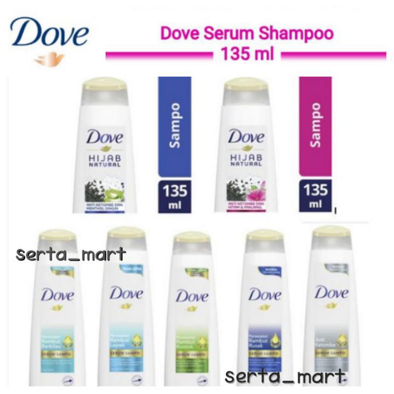 Jual Dove Shampoo Botol 135ml Shampo Perawatan Rambut Rusak Hijab Natural Lepek Ketombe 2845