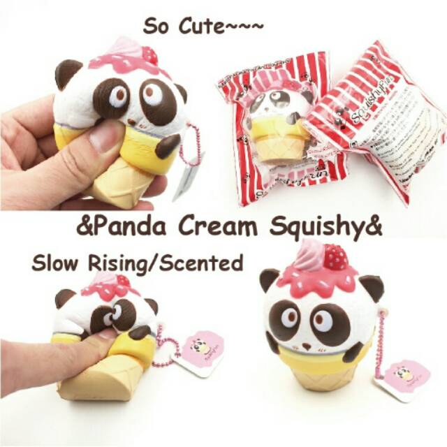 Jual SquishyFun Slow Rising Scented Panda Ice Cream Squishy With ...