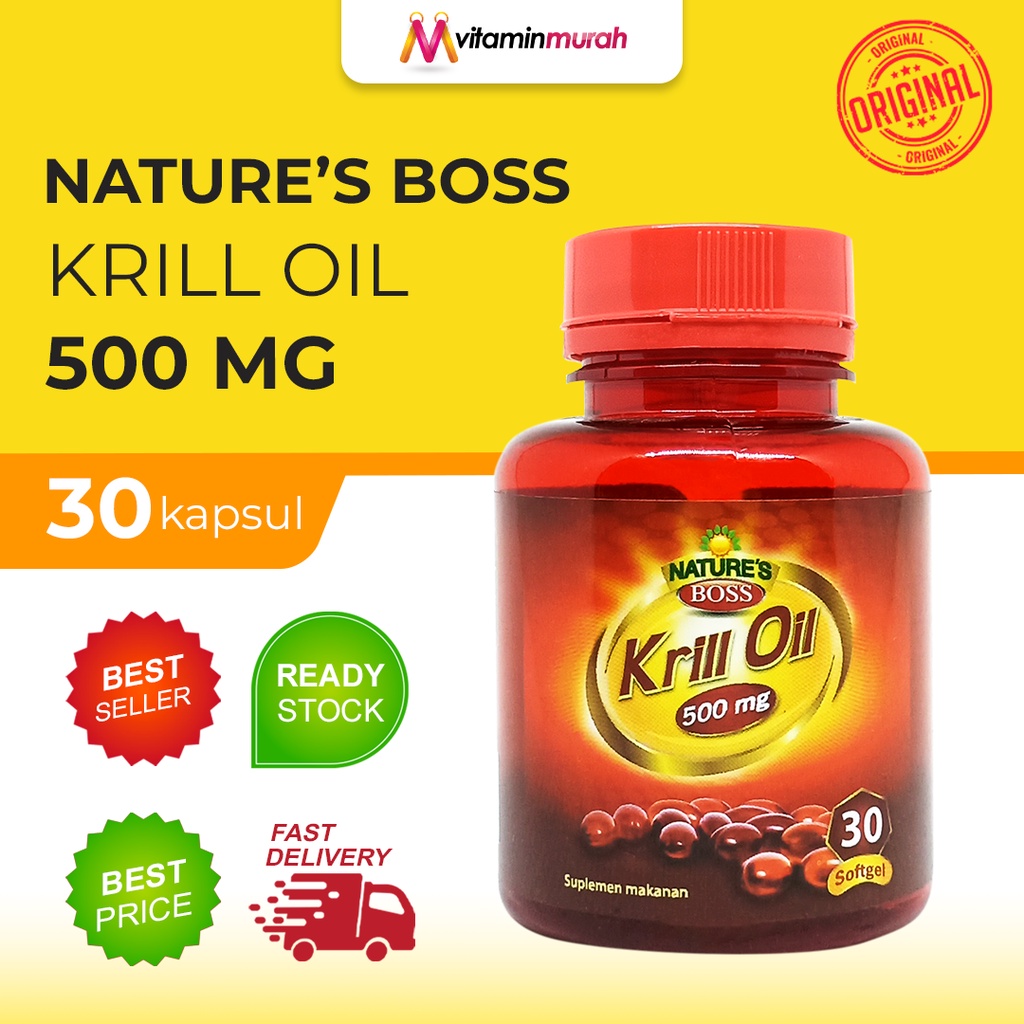Jual NATURE'S BOSS KRILL OIL 500mg ISI 30 SOFTGELS | Shopee Indonesia